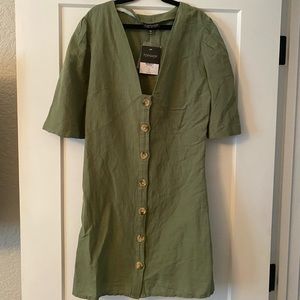 Top Shop Light Weight Mini Dress with Puff Sleeves